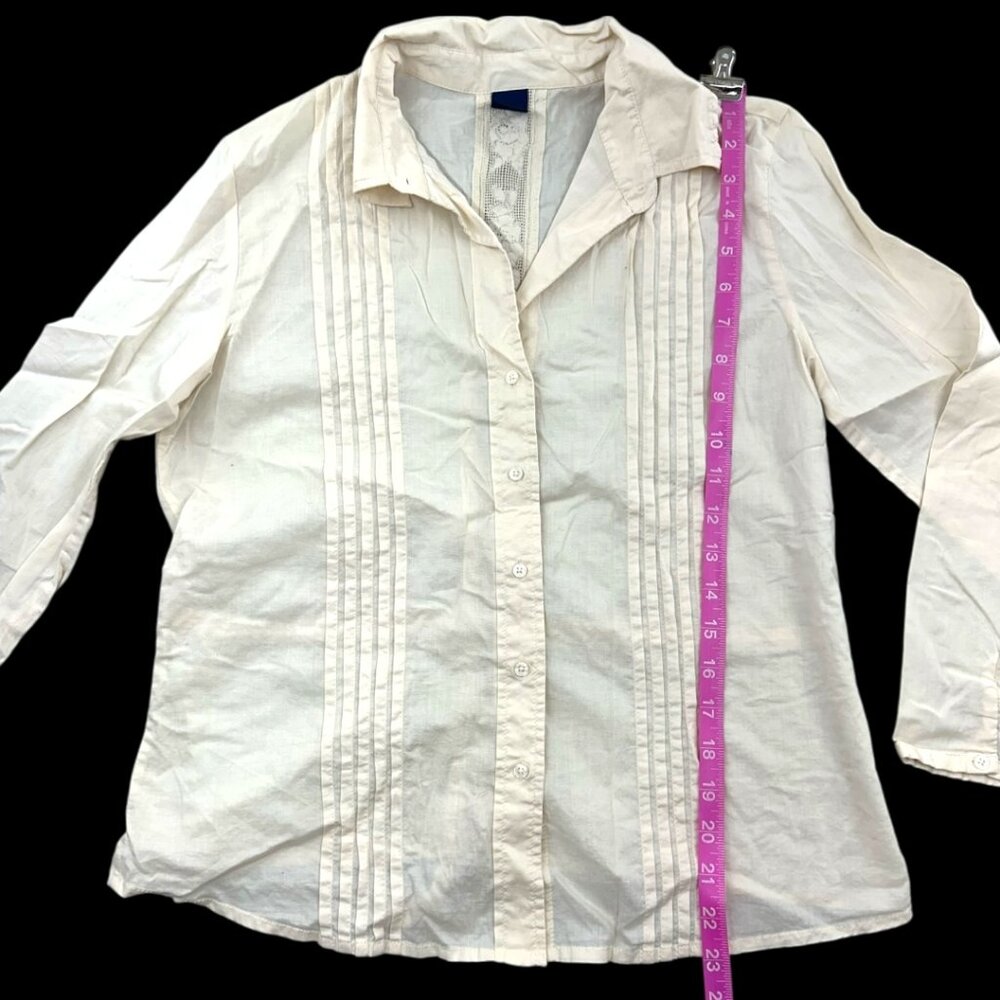 Gap White Pintuck Blouse - image 8